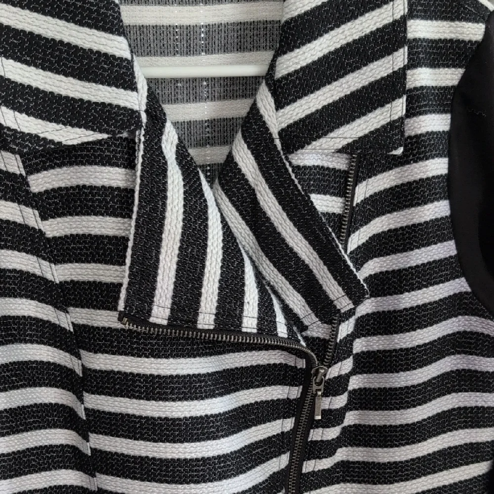 Maurices Black and White Striped Knit Jacket - Picture 2 of 9